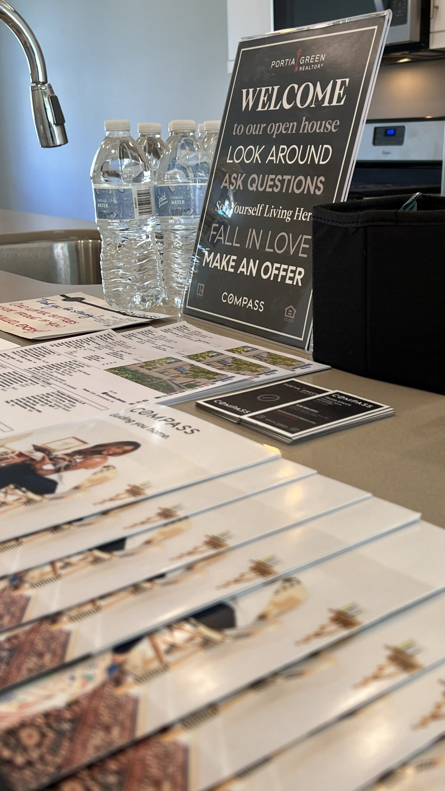 san diego open house welcome table portia green realtor compass mission valley sdhousingmarketdotcom